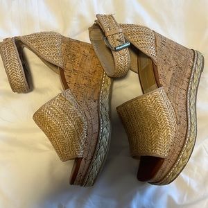 Dolce Vita Rattan & Cork Wedges 7.5